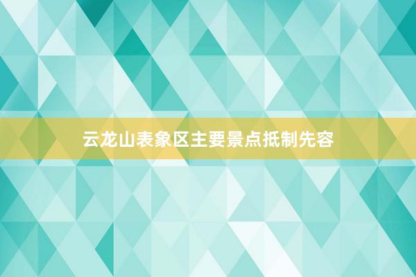 云龙山表象区主要景点抵制先容